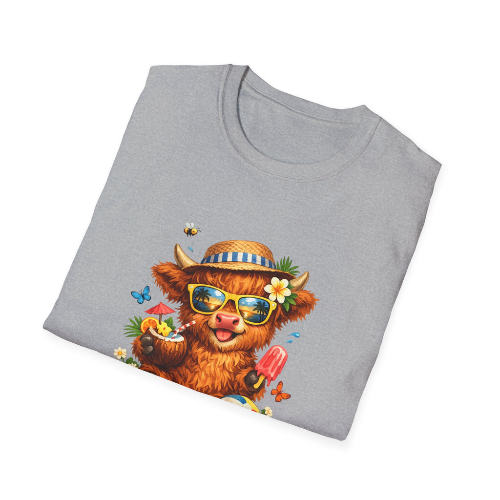 Unisex Softstyle T-Shirt Highland Cow Summer