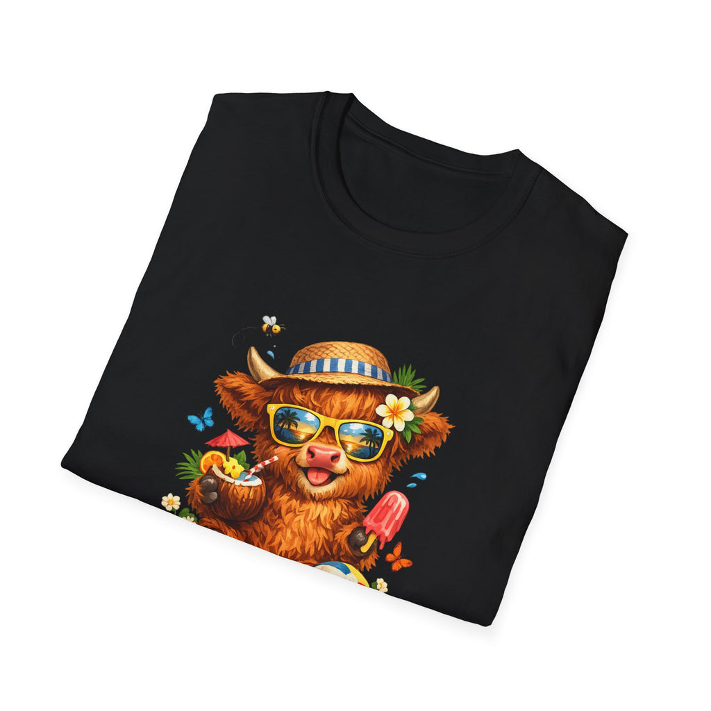 Unisex Softstyle T-Shirt Highland Cow Summer