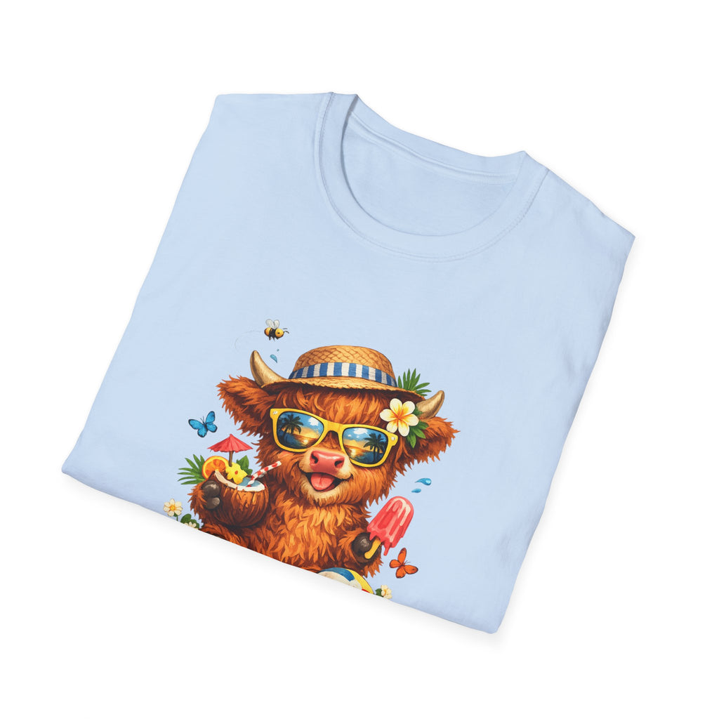 Unisex Softstyle T-Shirt Highland Cow Summer