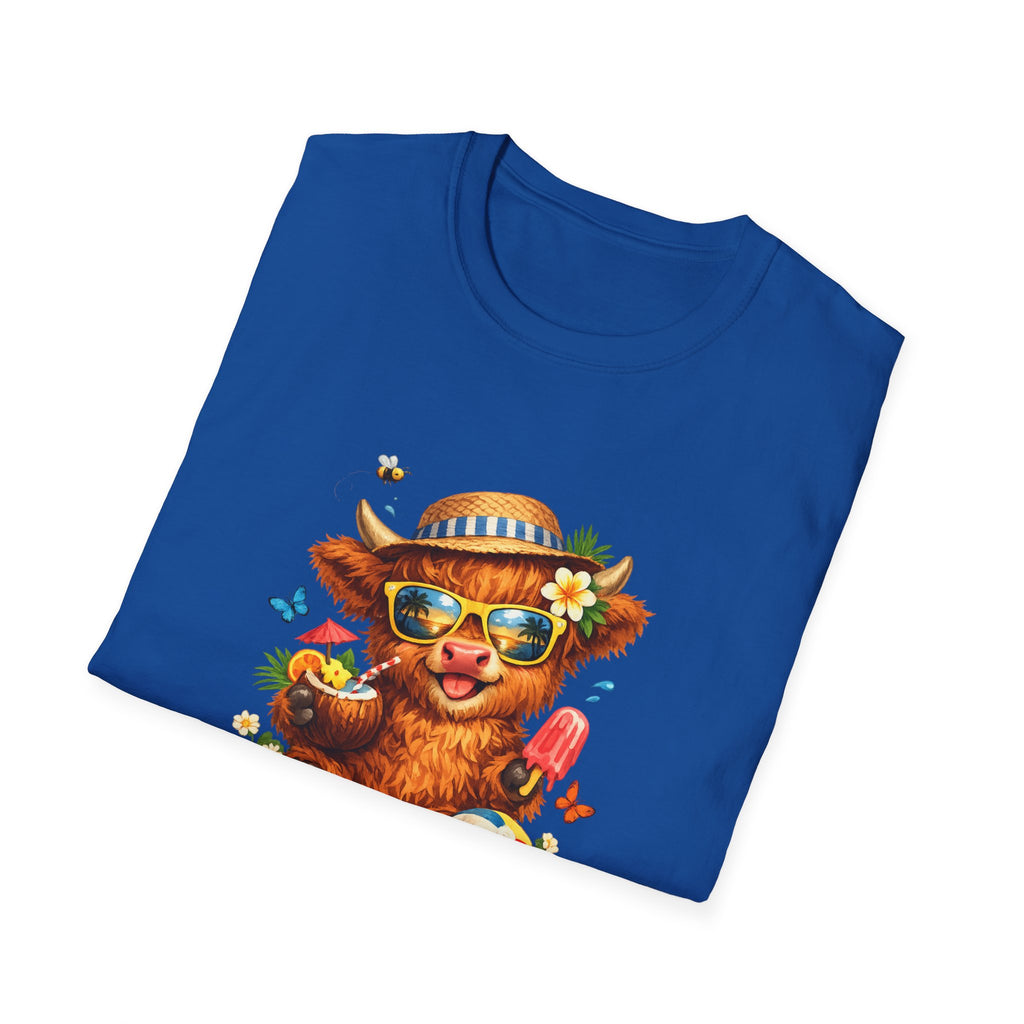 Unisex Softstyle T-Shirt Highland Cow Summer
