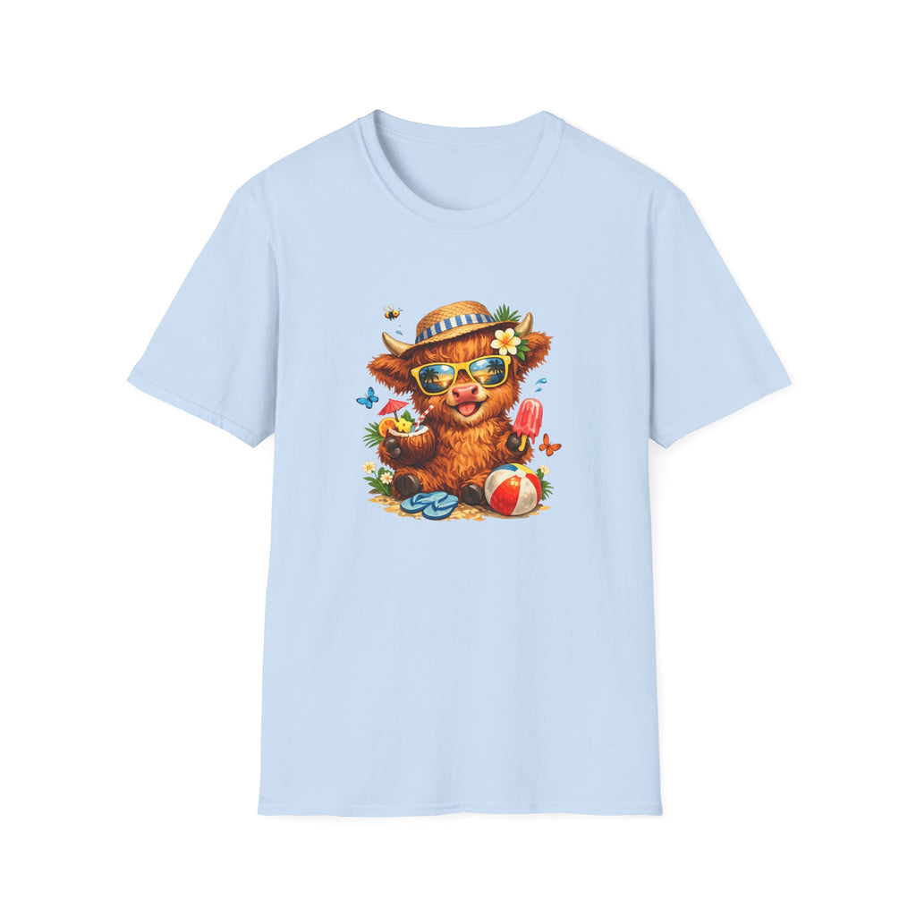 Unisex Softstyle T-Shirt Highland Cow Summer