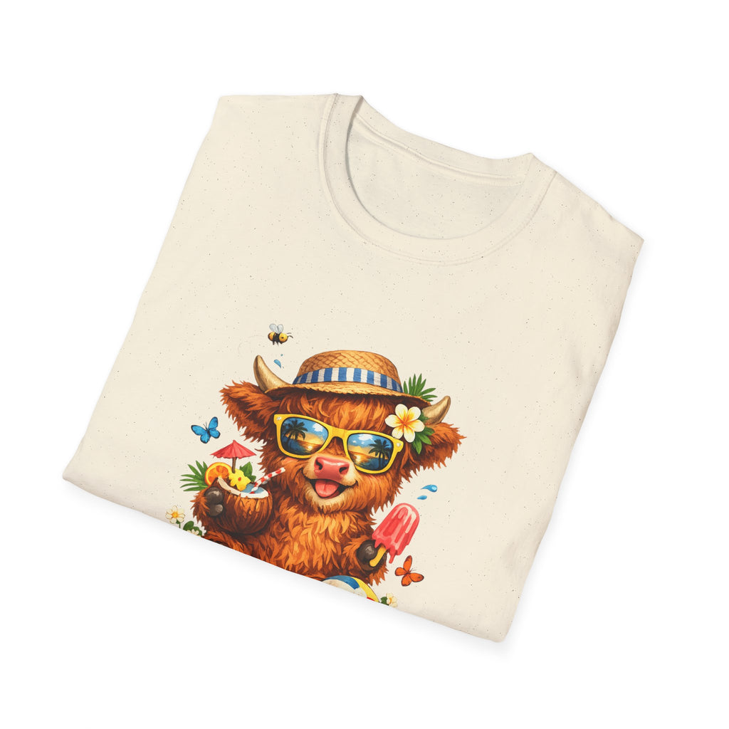 Unisex Softstyle T-Shirt Highland Cow Summer