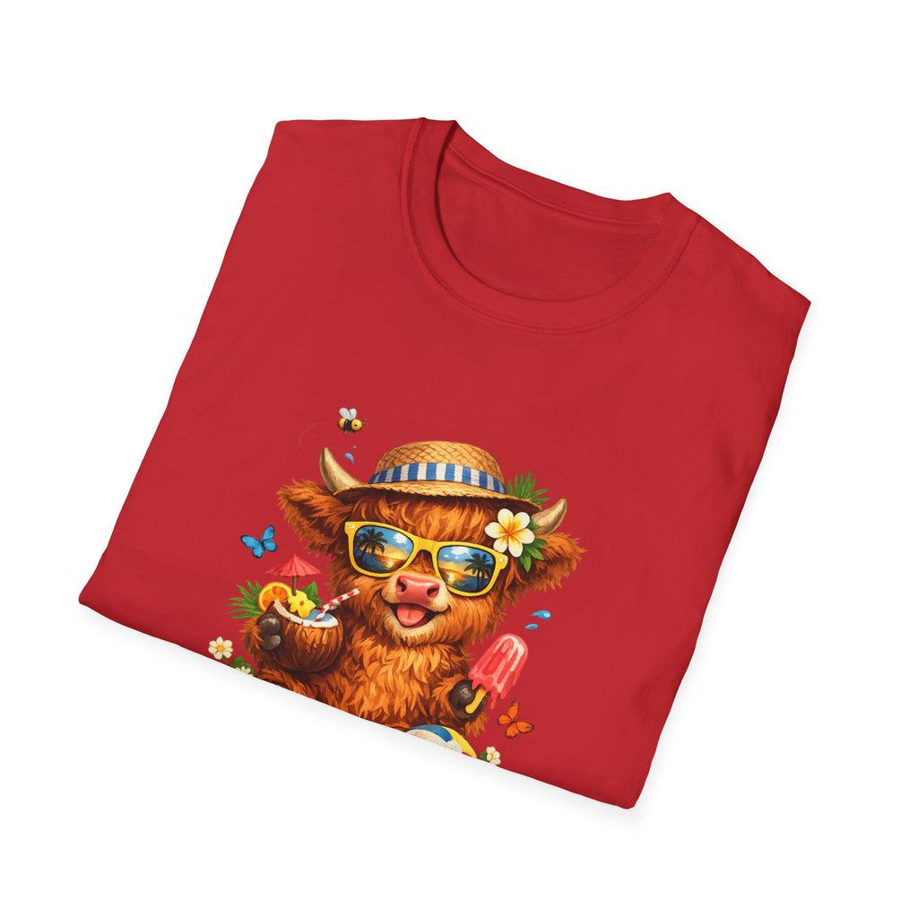 Unisex Softstyle T-Shirt Highland Cow Summer