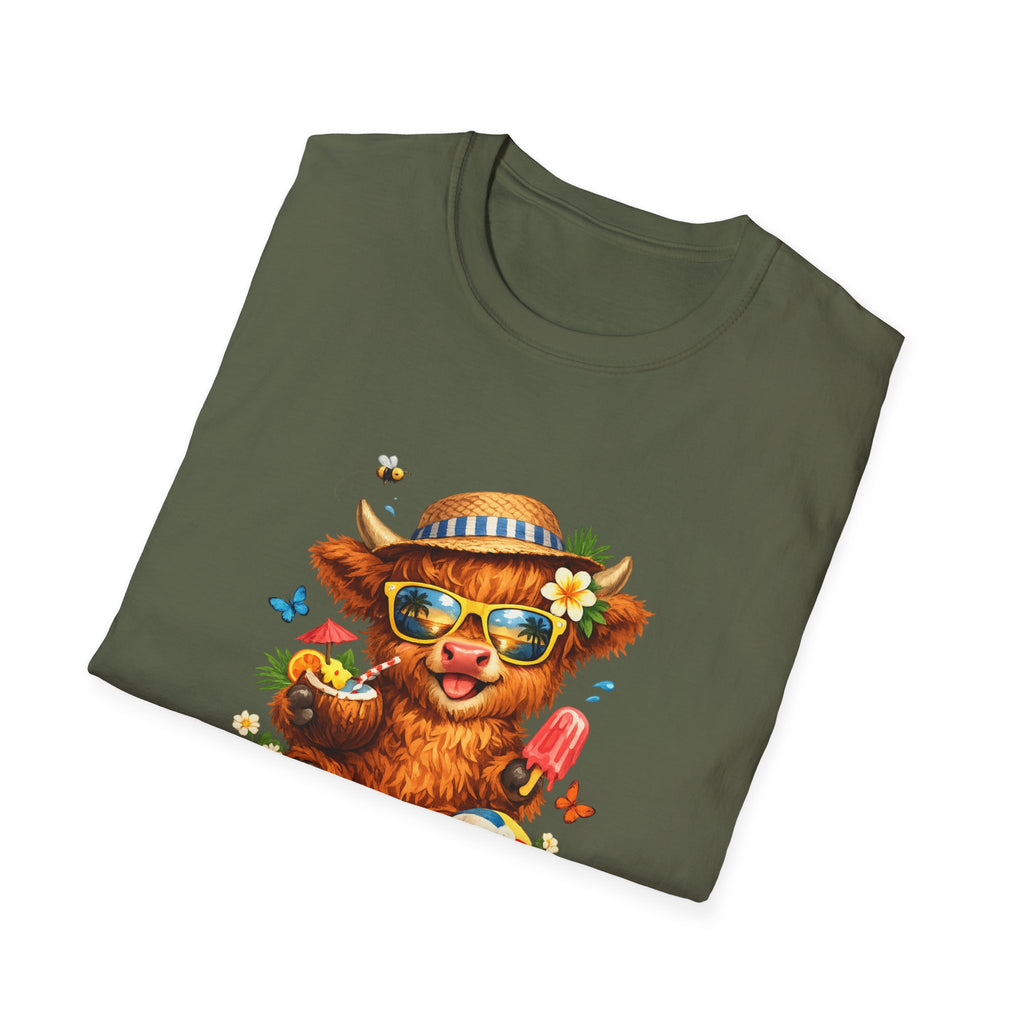 Unisex Softstyle T-Shirt Highland Cow Summer