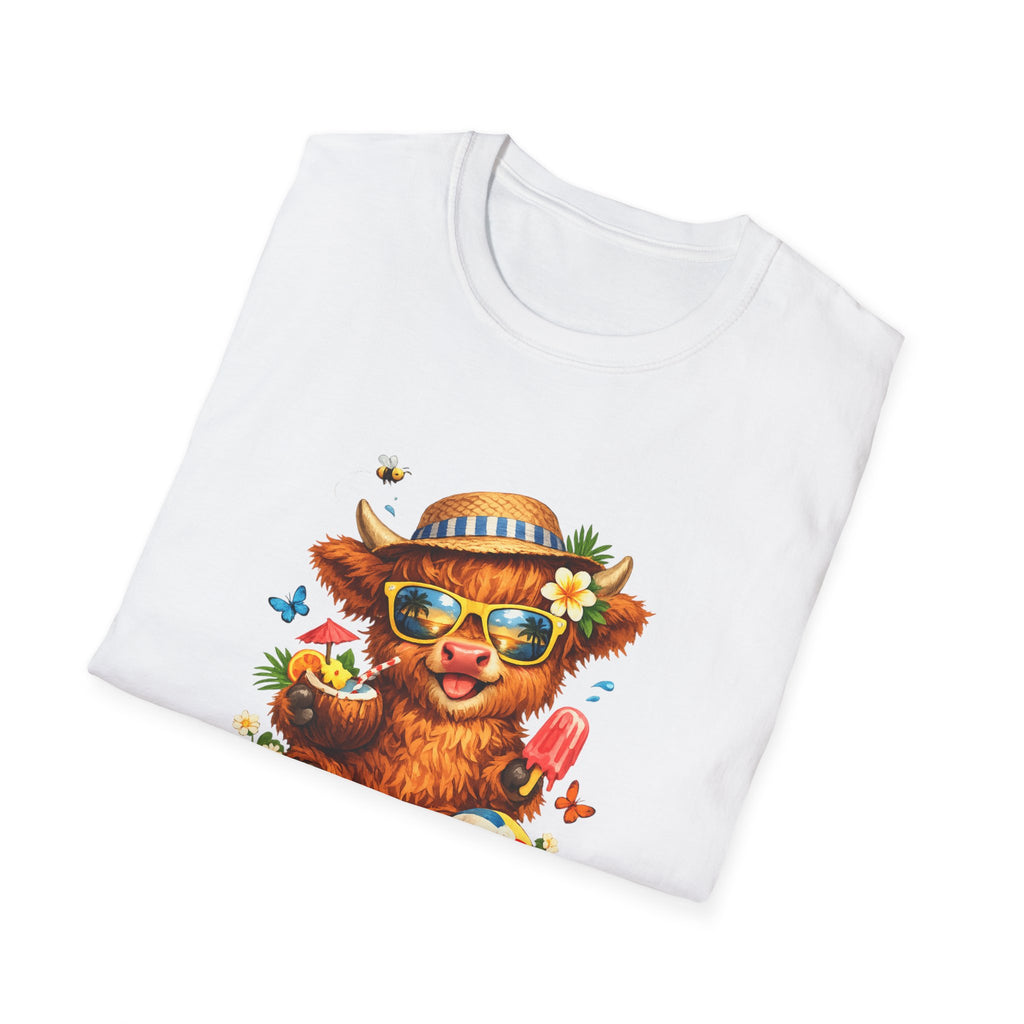 Unisex Softstyle T-Shirt Highland Cow Summer
