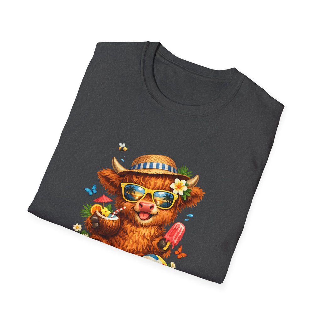 Unisex Softstyle T-Shirt Highland Cow Summer